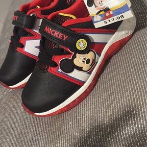 Disney Black Red & White Mickey Light-Up Kids Sneakers